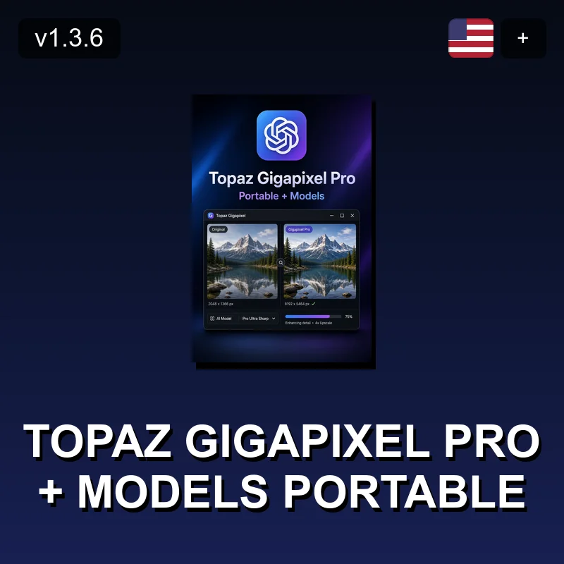 Topaz Gigapixel Pro   models Portable